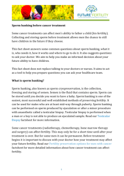 What is involved in sperm banking?