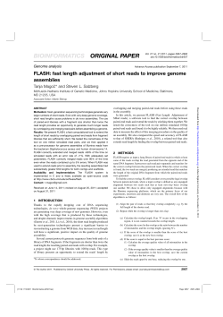 FLASH: fast length adjustment of short reads to improve genome
