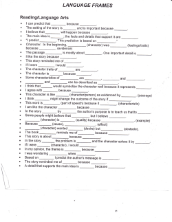 LANGUAGE FRAMES because o The passage . lf I were