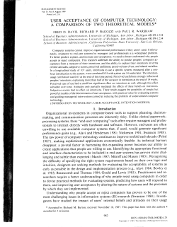 user acceptance of computer technology: a comparison of two