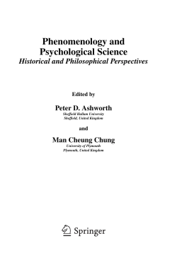 Phenomenology and Psychological Science