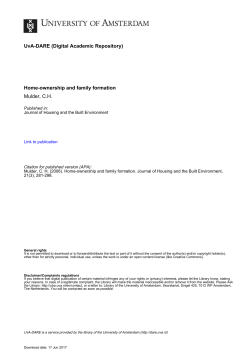 Home-ownership and family formation Mulder, CH - UvA-DARE