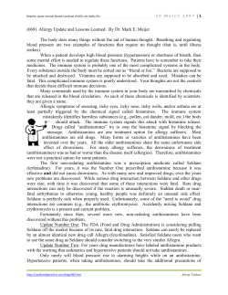 (069) Allergy Update and Lessons Learned. By Dr. Mark E. Meijer