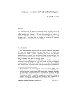Traces, pro and Stress Shift in Brazilian Portuguese