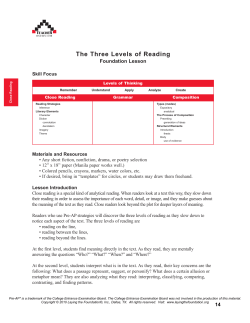 The Three Levels of Reading