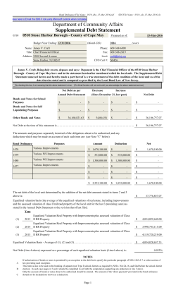 2015 Supplemental Debt Statement