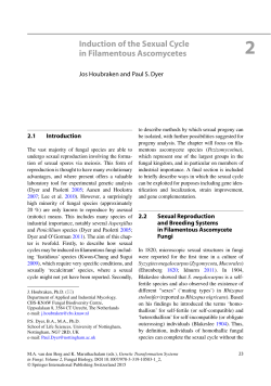 Induction of the Sexual Cycle in Filamentous Ascomycetes