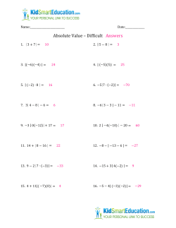 Absolute Value &ndash; Difficult Answers