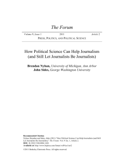 How Political Science Can Help Journalism (and Still Let Journalists