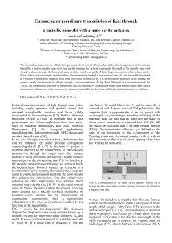 Enhancing extraordinary transmission of light through a metallic