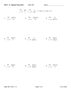 HW 2-6 Special Limits Involving Trig Functions