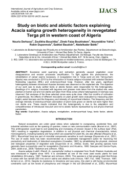 Study on biotic and abiotic factors explaining Acacia saligna growth