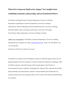 First Conference on Early Economic Developments