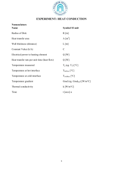 EXPERIMENT: HEAT CONDUCTION