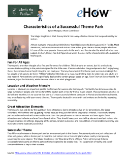Characteristics of a Successful Theme Park