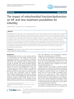 The impact of mitochondrial function/dysfunction on IVF and new