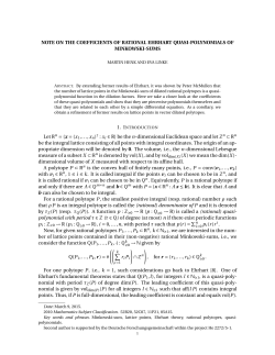 NOTE ON THE COEFFICIENTS OF RATIONAL EHRHART QUASI