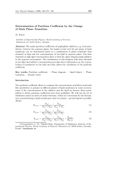 Determination of Partition Coefficient by the Change of Main Phase