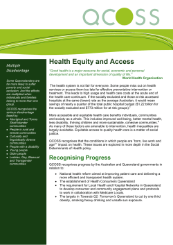 Health Equity and Access - Queensland Council of Social Service