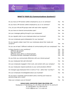 SUSAN CAROL ASSOCIATES PUBLIC RELATIONS, INC. WHAT`S