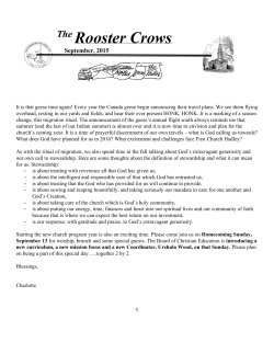 The ​Rooster Crows - First Congregational Church of Hadley