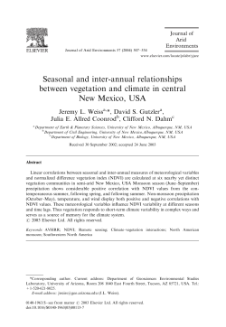 Seasonal and inter-annual relationships between vegetation and