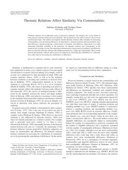 Thematic Relations Affect Similarity Via Commonalities