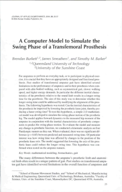 A Computer Model to Simulate the Swing Phase of aTransfemoral