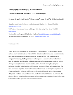 Managing big-leaf mahogany in natural forests Lessons learned