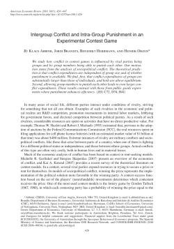 Intergroup Conflict and Intra-Group Punishment in an Experimental