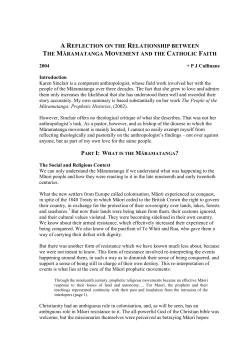 A Reflection on the relationship between the Maramatanga