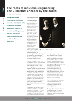 The roots of industrial engineering &ndash; The Gilbreths: Cheaper by the