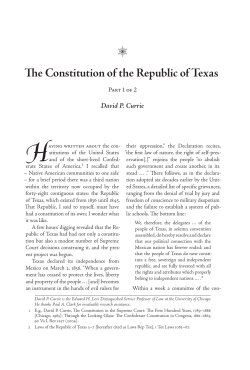 The Constitution of the Republic of Texas, Part 1 of 2