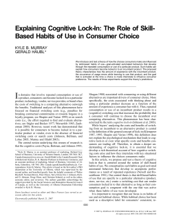 Explaining Cognitive Lock-In: The Role of Skill