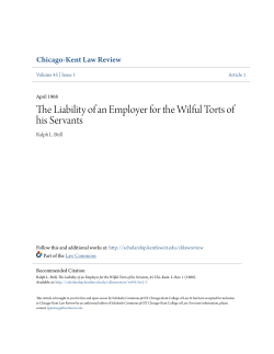 The Liability of an Employer for the Wilful Torts of his Servants