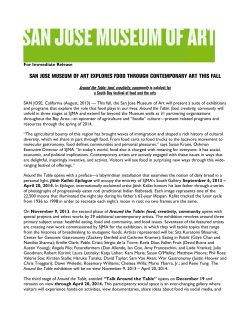 san jos se museum m of art ex xplores fo ood throu ugh conte