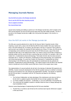 Managing Journals Names