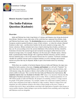 The India-Pakistan Question (Kashmir)