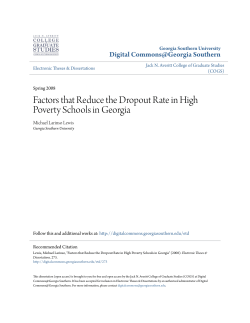 Factors that Reduce the Dropout Rate in High Poverty Schools in