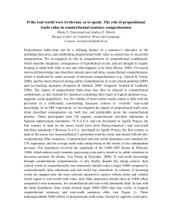 If the real world were irrelevant, so to speak: The role