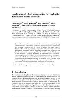 Application of Electrocoagulation for Turbidity Removal in Waste