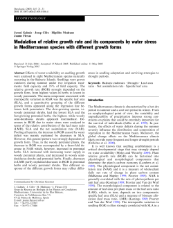 Modulation of relative growth rate and its components by water