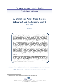 EU-China Solar Panels Trade Dispute