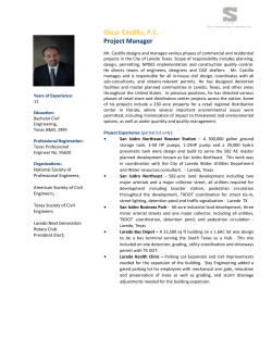 Oscar Castillo, PE Project Manager