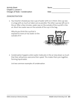 Activity Sheet - Middle School Chemistry