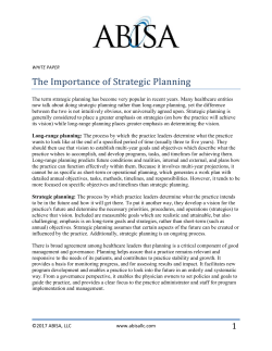 The Importance of Strategic Planning