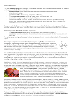FOOD PRESERVATION