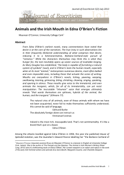 Animals and the Irish Mouth in Edna O`Brien`s Fiction
