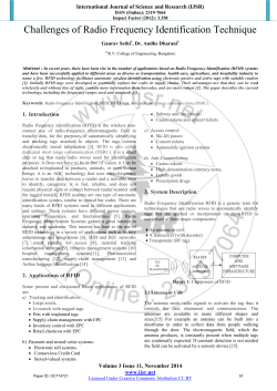 Challenges of Radio Frequency Identification Technique