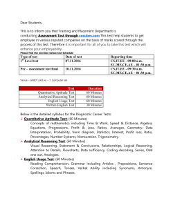 Dear Students, This is to inform you that Training and Placement